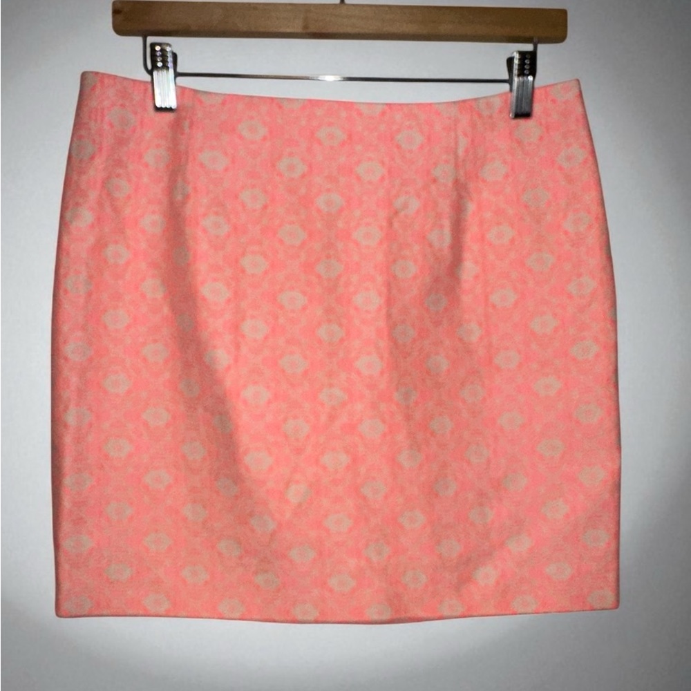 Gap Neon Pink Patterned Pencil‎ Skirt size 6 EUC
